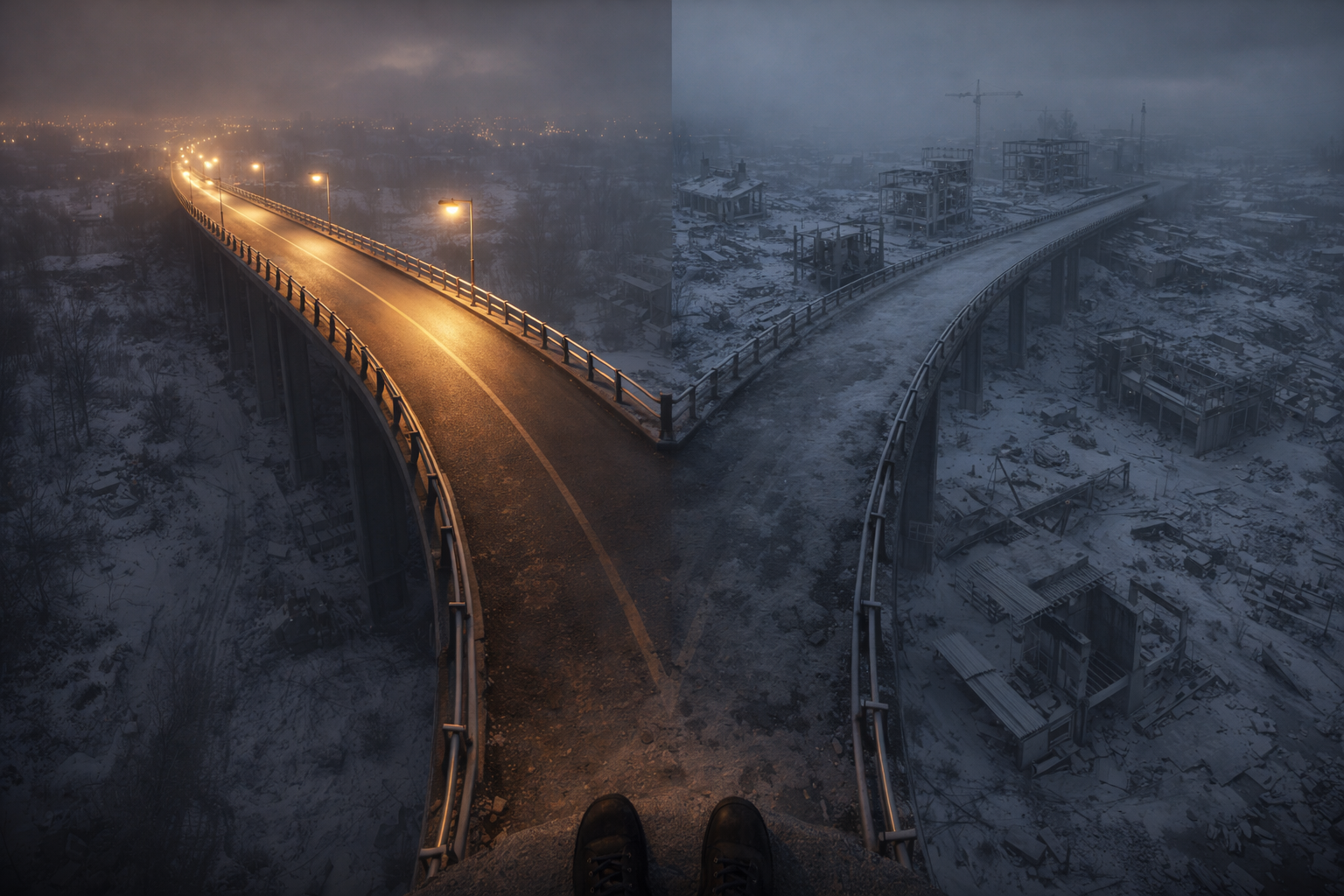 You are standing at the fork. Two paths.