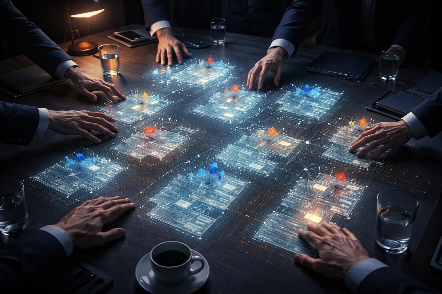 Hands reaching for the same specs. Intent as territory.